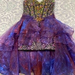 Tony Bowls Multi Colored High Low Dress